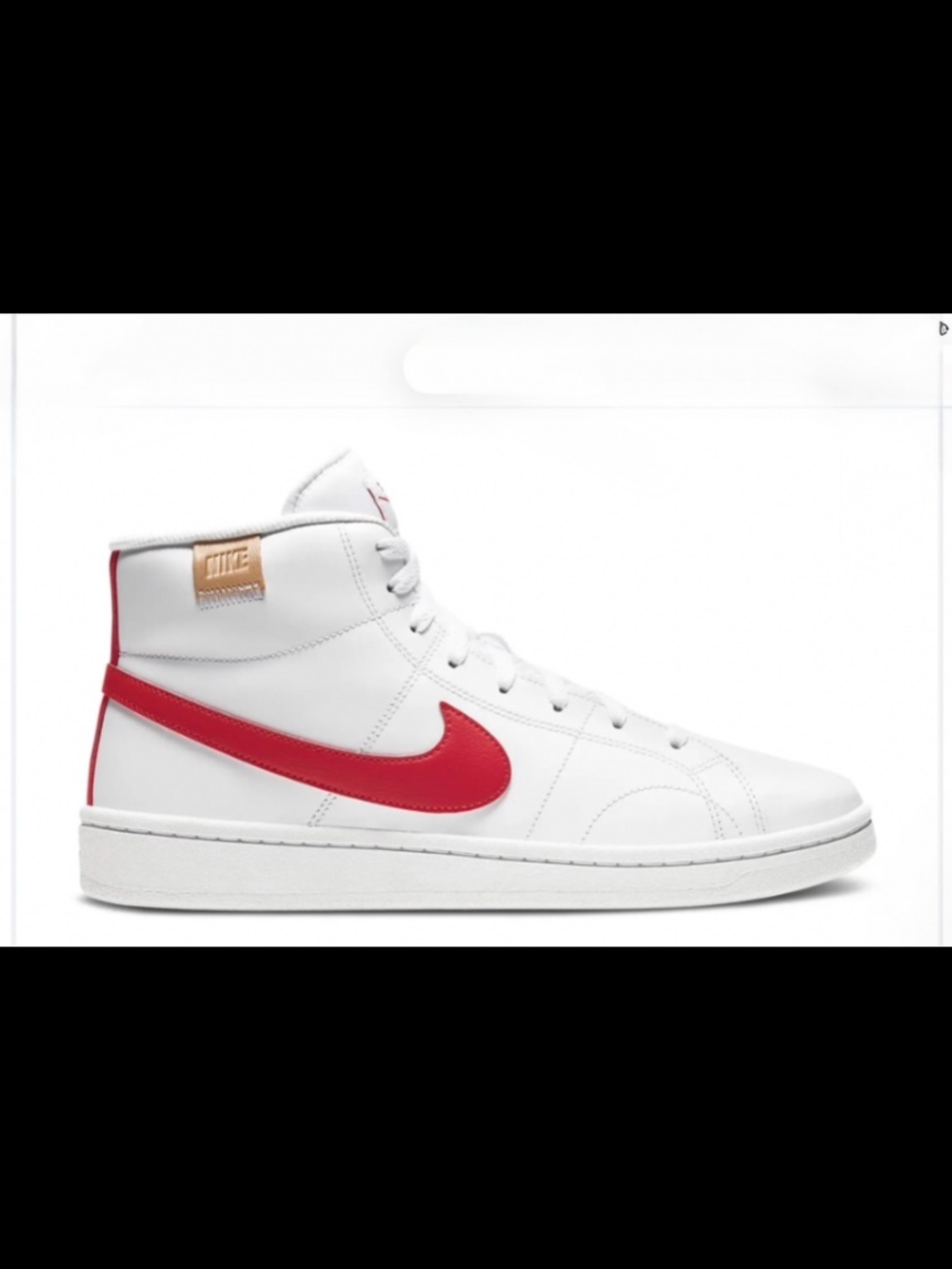 Nike Court Royale Mid White Red Sneakers Size 9.5 Leather Casual